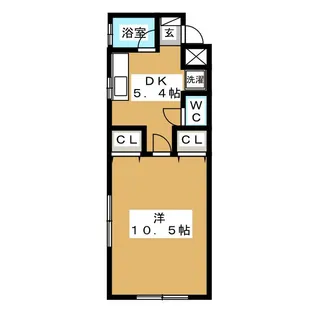高次ハイム宮千代【2階】の間取り