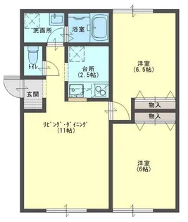 ファミリア水ヶ江 A棟【2階】の間取り
