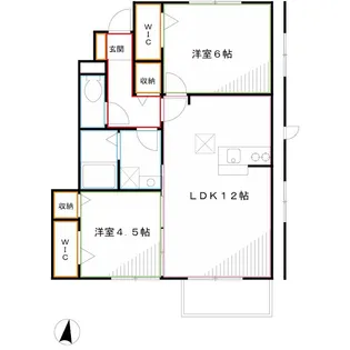 パルテール三鷹【1階】の間取り