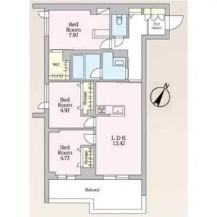 LYNN竹園【2階】の間取り