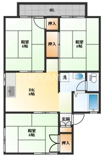 プレジール堀溝B棟【1階】の間取り