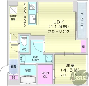 パセオプラシード連坊【3階】の間取り