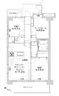 エクセルシオール西新宿【9階】の間取り
