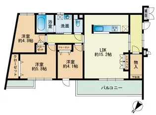 カルシア姪浜ノヴァリア【2階】の間取り