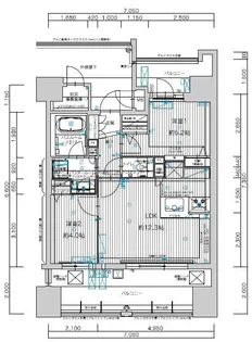 グランフォーレ千早マークスクエア イーストウイング【13階】の間取り