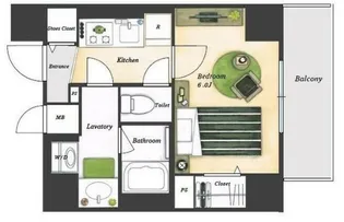 ミレドゥーエ門前仲町【5階】の間取り