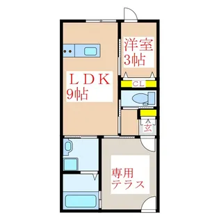 Piastrata B棟【2階】の間取り