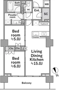 パークナード代官山【5階】の間取り