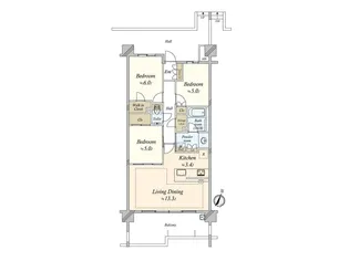 プラウド星ヶ丘【4階】の間取り