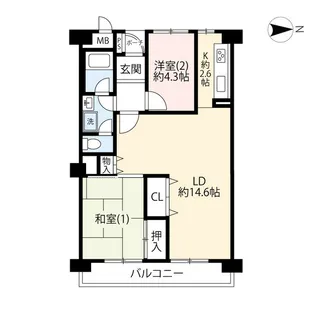 UR光が丘パークタウン公園南【5階】の間取り