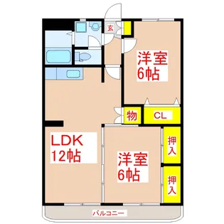 イペリアルコート姶良【2階】の間取り