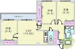 リバーサイド青谷【2階】の間取り