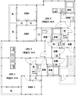 クリーク下山門II【2階】の間取り