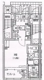 トリニティ下川東【1階】の間取り