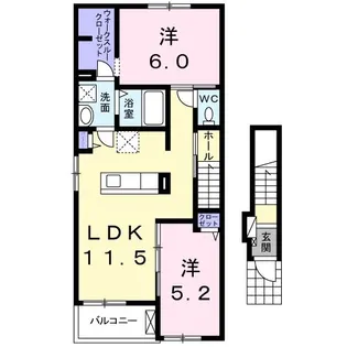 アムール そわか【2階】の間取り