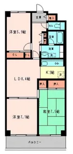 戸田第一スカイハイツ【8階】の間取り