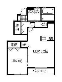 プランドールエルメゾンネクスト【1階】の間取り