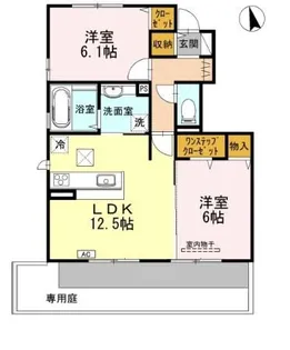 サンフラワー ガーデン C棟【1階】の間取り