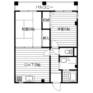 シャトー中三【3階】の間取り