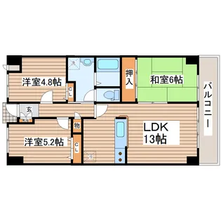 スカイコート上杉【12階】の間取り