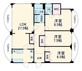 山手ハウス【4階】の間取り