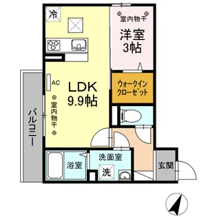 シャインピークス大和【1階】の間取り