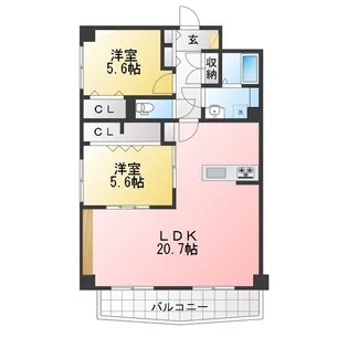 岩井通COSMOS【9階】の間取り