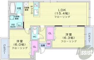 サンモール【2階】の間取り