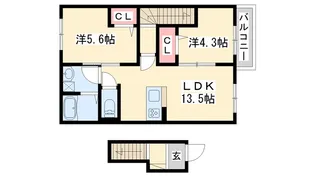 カーサ シエル【1階】の間取り