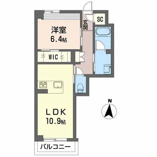 ソレイユコート中仙道【3階】の間取り