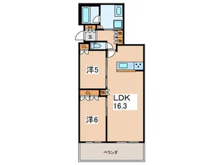 レーベン小田原THE TOWER【15階】の間取り