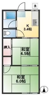 グリーンハイツ【2階】の間取り