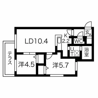 ブランシャール円山桜通り【2階】の間取り