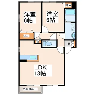 サンライズI・II・III【1階】の間取り
