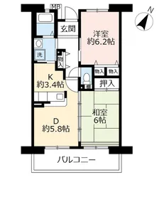 URアルビス緑丘【4階】の間取り