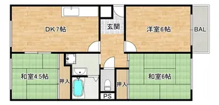 大阪府大阪市阿倍野区美章園2【マンション】の間取り