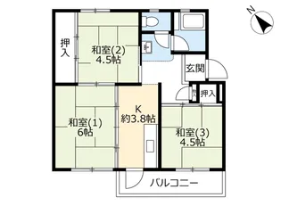 UR明石舞子【5階】の間取り