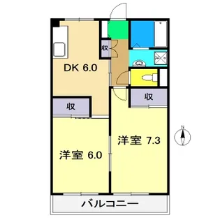 木の丸グリーンハイツ【3階】の間取り