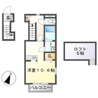ロフト・ルース【2階】の間取り