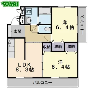 メルベーユ【1階】の間取り