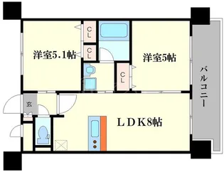 エステムコート南堀江IIレアリス【10階】の間取り