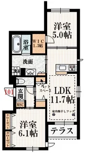 パークイースト【1階】の間取り