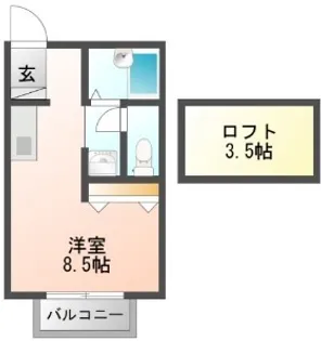 フローラ泉町C【2階】の間取り