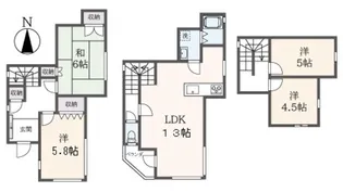 東京都小平市小川西町5【一戸建】の間取り