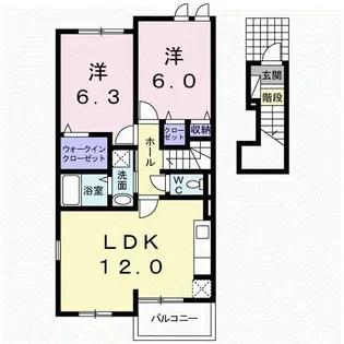 ソレイユ山本II【2階】の間取り