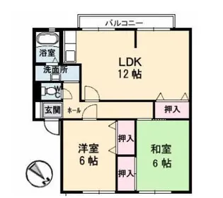 サンガーデンひあさ B棟【1階】の間取り