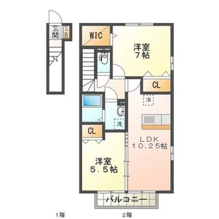 グランドソレーユ B【2階】の間取り