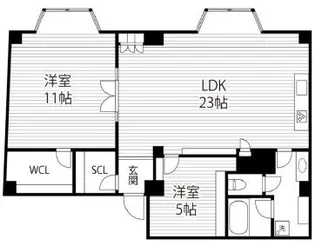 カサフェニックス北野【5階】の間取り
