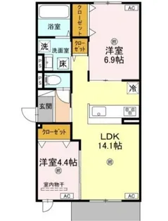 パサログランデ鳳西町【1階】の間取り