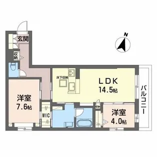 エンゲル江坂【1階】の間取り